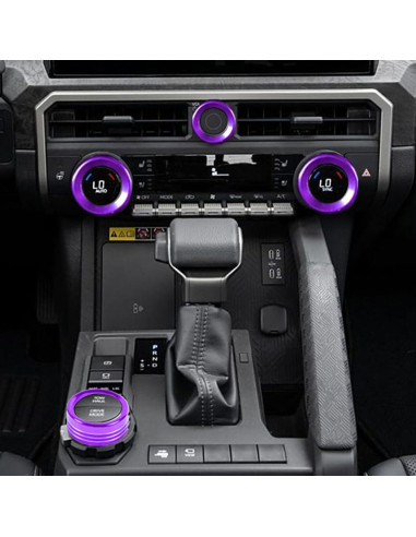 Cubierta de Botón de Aire Acondicionado KUJOOY para Toyota Tacoma 2024-2026 y 4Runner 2025-2026 - Aluminio Púrpura