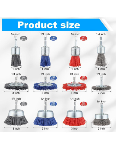 Juego de Cepillos de Alambre Rocaris 15 Piezas para Limpieza