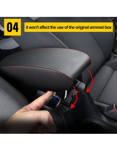 Funda de Apoyabrazos AOMSAZTO Negra para Toyota Corolla 2014-2019