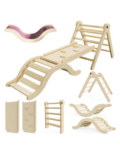 Conjunto Triángulo Pikler 5 en 1 bbgroundgrm Natural