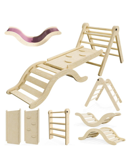 Conjunto Triángulo Pikler 5 en 1 bbgroundgrm Natural