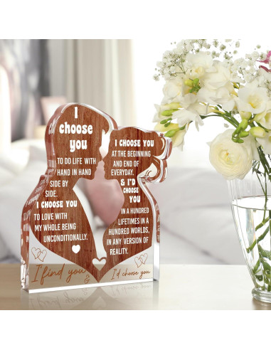 Placa Acrílica Te Elijo LuoHere 13.72x9.65 cm Regalo Romántico