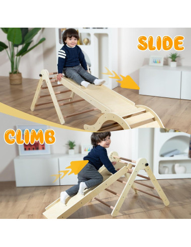 Conjunto Triángulo Pikler 5 en 1 bbgroundgrm Natural