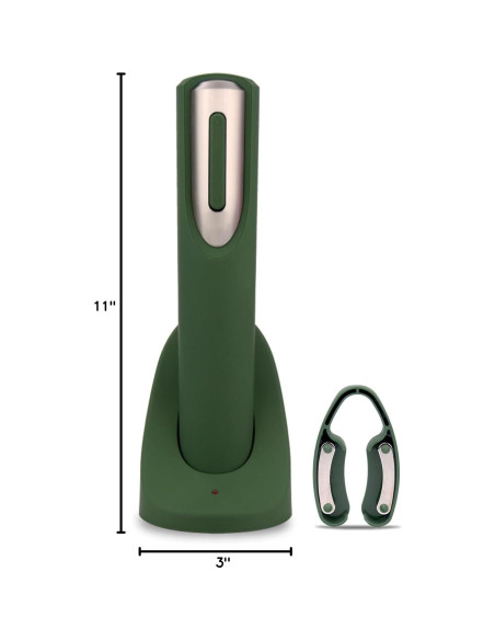 Abridor de Vino Eléctrico Recargable Vin Fresco - Verde y Plata
