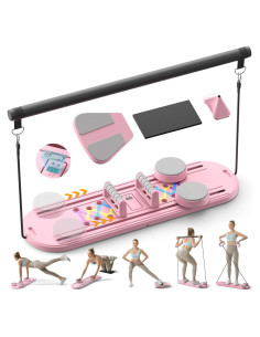 Tabla de Pilates Canlanmu Rosa Multifuncional Plegable 150kg
