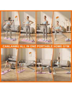 Tabla de Pilates Canlanmu Rosa Multifuncional Plegable 150kg 2