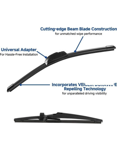 Juego de 3 Limpiaparabrisas VEIGEIR para Toyota 4Runner 2003-2009