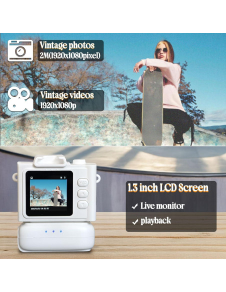 Mini Cámara Digital Retro Sniegauu B100 1080P con 32GB