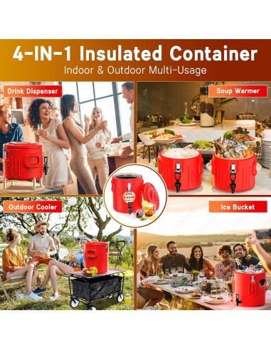 Dispensador de Bebidas Aislado XVEZUA 1.6 Galones Acero Inoxidable