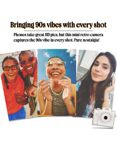 Mini Cámara Digital Retro Sniegauu B100 1080P con 32GB