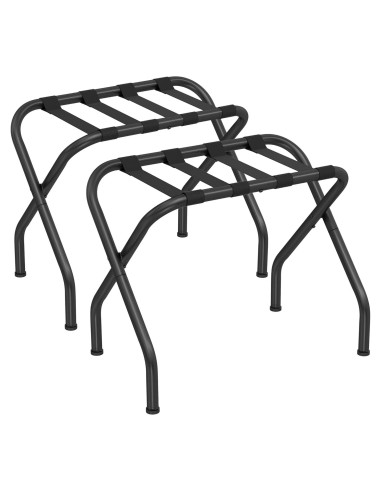 Soporte de Equipaje Plegable SONGMICS, Juego de 2, Negro, 50 kg