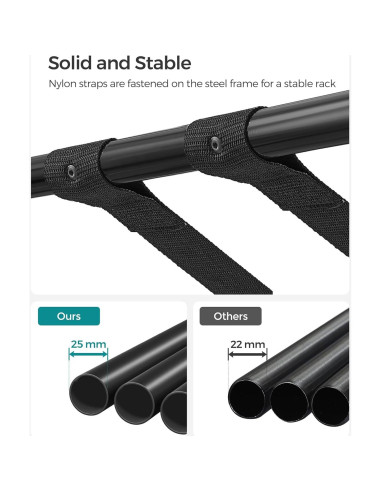 Soporte de Equipaje Plegable SONGMICS, Juego de 2, Negro, 50 kg