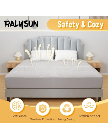 Almohadilla Eléctrica RALYSUN Queen 203x152cm 6 Niveles Calor