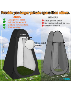 Carpa de Privacidad AOSION Pop Up 193x102 cm Impermeable 2