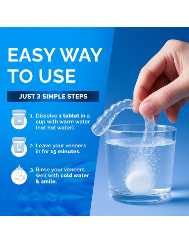 Tabletas Limpiadoras de Retenedores Pop On Veneers - 120 Unidades