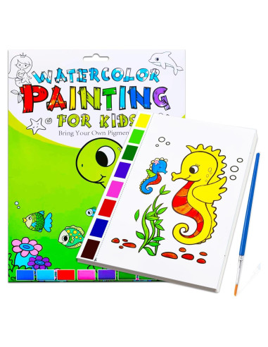 Libro de Colorear Acuarela JZILU - Set de Pintura Mágica