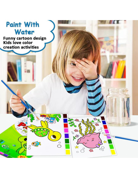 Libro de Colorear Acuarela JZILU - Set de Pintura Mágica