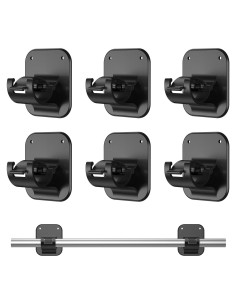 Soportes Adhesivos para Cortinas JHCJHC - 6 Piezas Negros