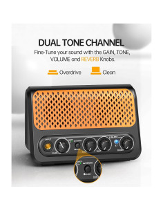 Mini Amplificador de Guitarra LEKATO 10W Portátil Bluetooth 2