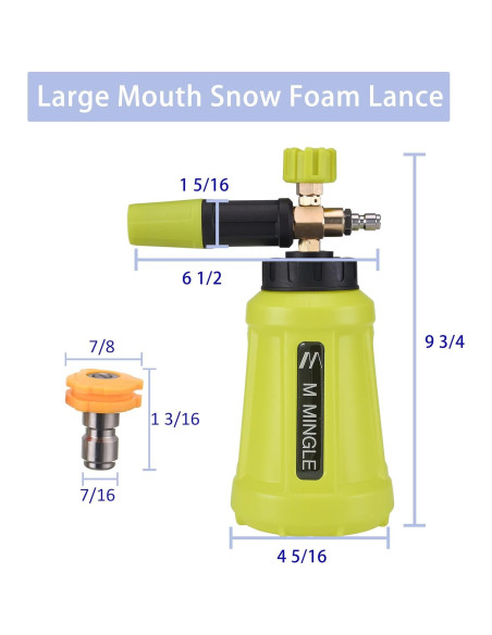 Cañón de Espuma M MINGLE 1L para Lavadora de Presión