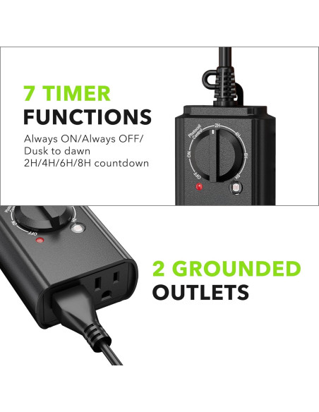 Temporizador de Luz Exterior BN-LINK Fotocélula 2 Paquete 15A