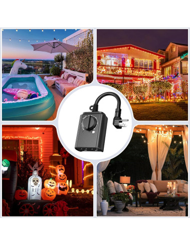 Temporizador de Luz Exterior BN-LINK Fotocélula 2 Paquete 15A