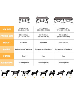 Cama Elevada para Perros Medianos KingCamp 76.7x76.7cm 2