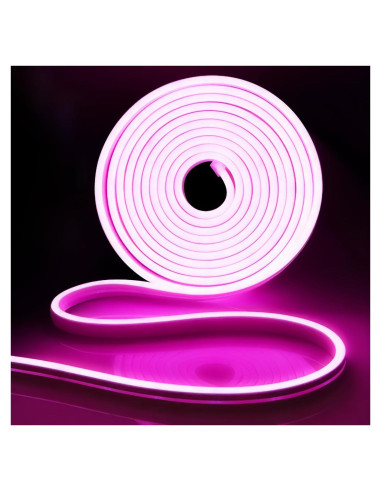 Tira LED Rosa 12V 5m iNextStation, Impermeable y Regulable