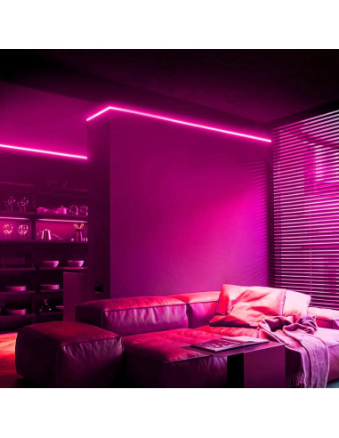 Tira LED Rosa 12V 5m iNextStation, Impermeable y Regulable
