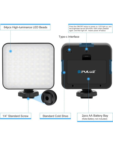 Luz de Relleno para Fotografía Puluz Luz de Video 67.8g