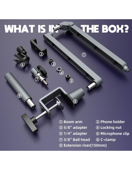 Brazo de Micrófono Ajustable AS17-GRIS para Blue Yeti y Shure