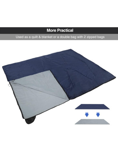 Saco de Dormir Ultra Ligero REDCAMP 1 Persona Azul Marino