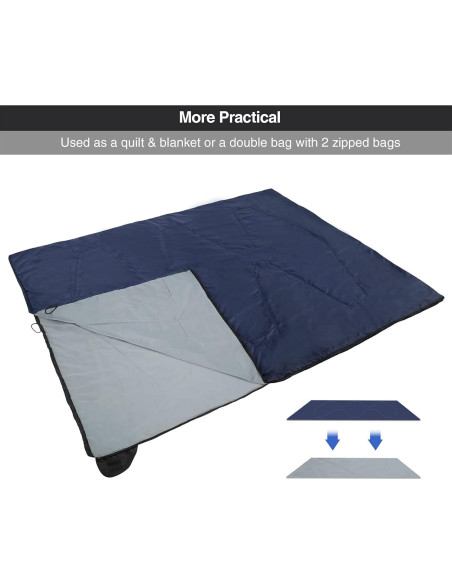 Saco de Dormir Ultra Ligero REDCAMP 1 Persona Azul Marino