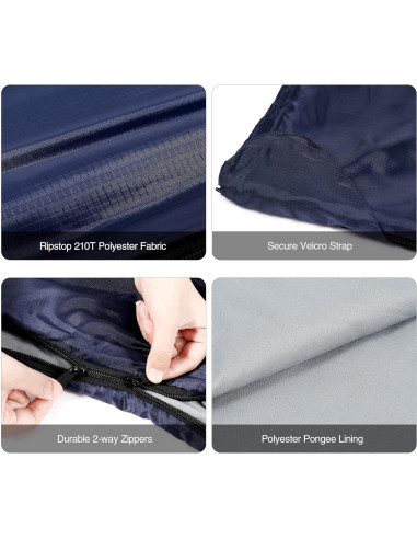 Saco de Dormir Ultra Ligero REDCAMP 1 Persona Azul Marino
