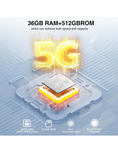 DOOGEE V MAX Plus 5G Smartphone Resistente 22000mAh 36GB/512GB