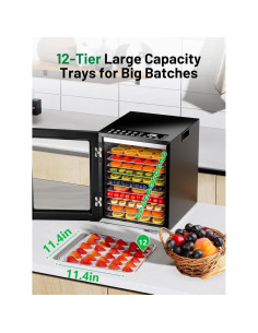 Deshidratador de Alimentos KEENSTAR 12 Bandejas Acero Inoxidable 850W 2