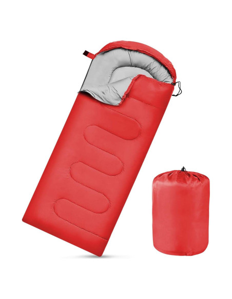Saco de dormir OBTANIM 4 estaciones 210x76cm rojo ligero