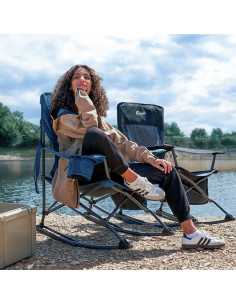 Silla Mecedora Plegable Portal Charles Azul Medianoche 350LBS 2