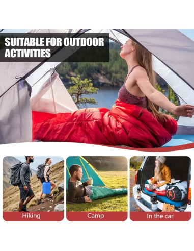 Saco de dormir OBTANIM 4 estaciones 210x76cm rojo ligero