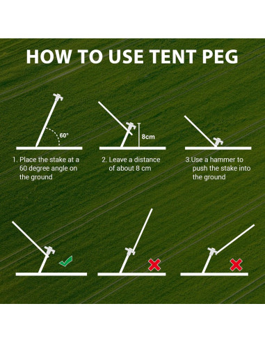 Estacas de Tienda Eurmax Galvanizadas 10 Piezas 25.4 cm