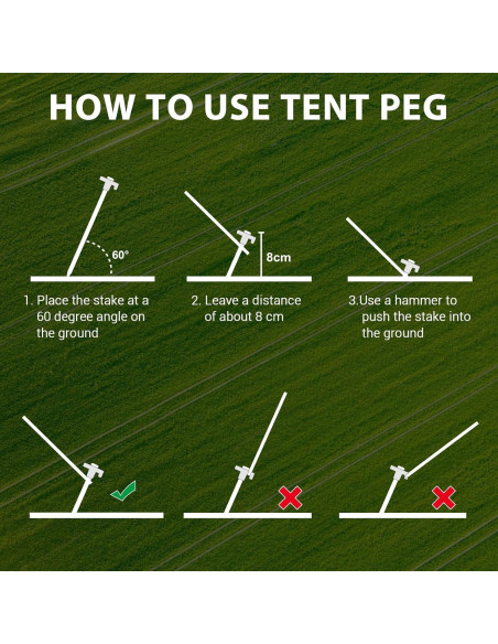 Estacas de Tienda Eurmax Galvanizadas 10 Piezas 25.4 cm