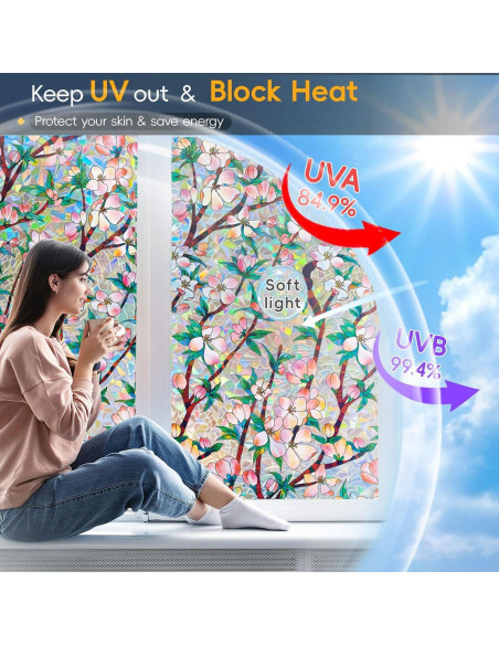 Película de Privacidad para Ventanas Dwersty 90x200 cm Arcoíris