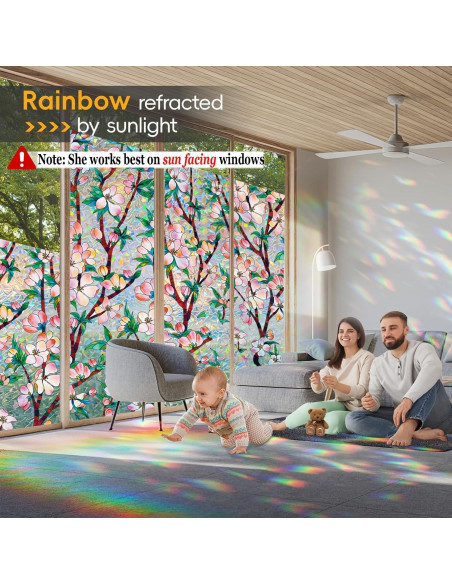 Película de Privacidad para Ventanas Dwersty 90x200 cm Arcoíris