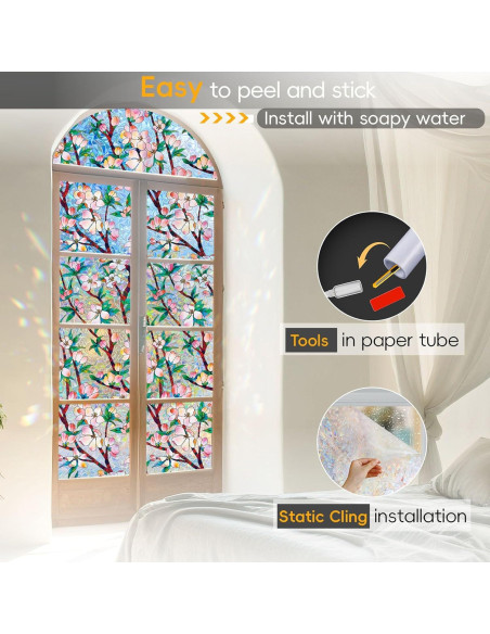 Película de Privacidad para Ventanas Dwersty 90x200 cm Arcoíris