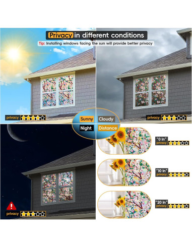 Película de Privacidad para Ventanas Dwersty 90x200 cm Arcoíris