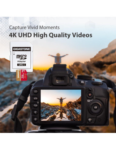 GIGASTONE Micro SD 256GB + Lector USB Tipo C 4K UHD