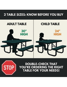 Mesa de Picnic Rectangular 1.22m Niños MobiliarioExterior Azul 2