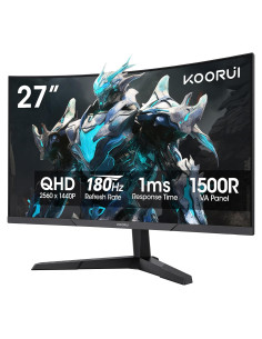 Monitor Curvo KOORUI 27" QHD 180Hz 1ms Sincronización Adaptativa