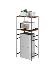 Estante Ajustable para Mini Nevera QieerHior 2 Niveles Marrón