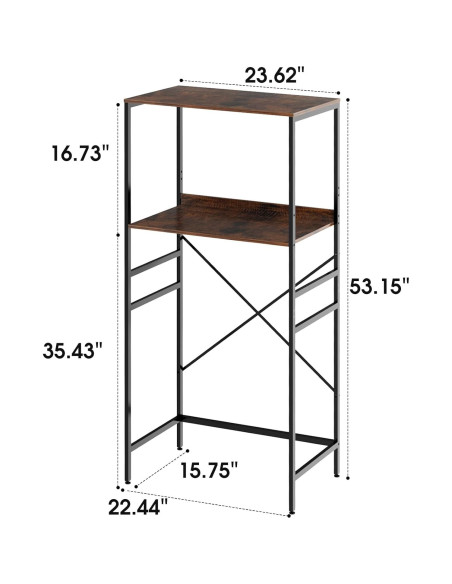 Estante Ajustable para Mini Nevera QieerHior 2 Niveles Marrón